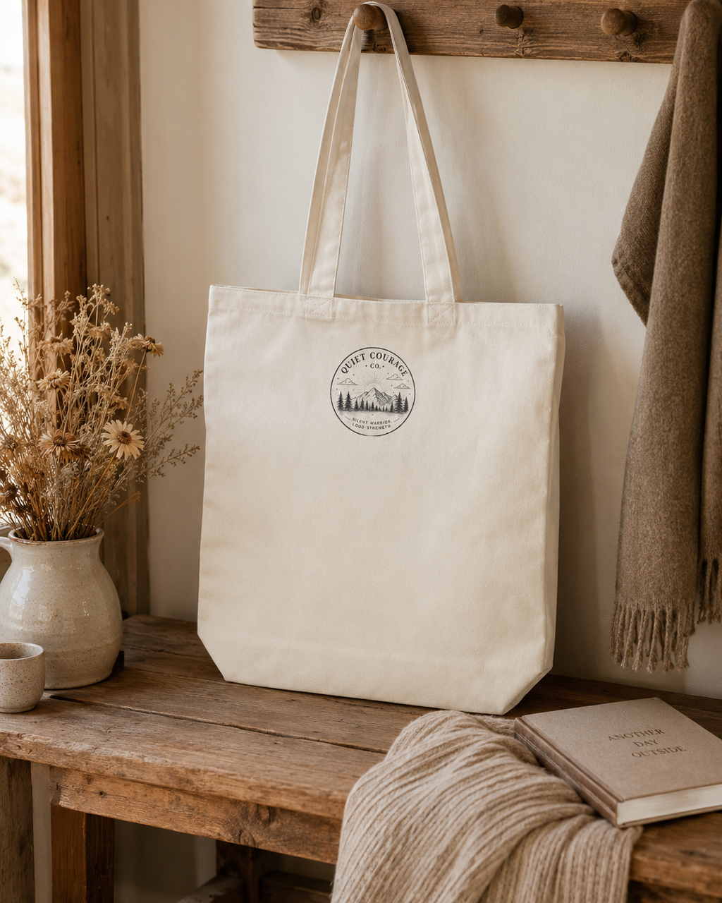 Gentle Days & Quiet Courage Tote Bag