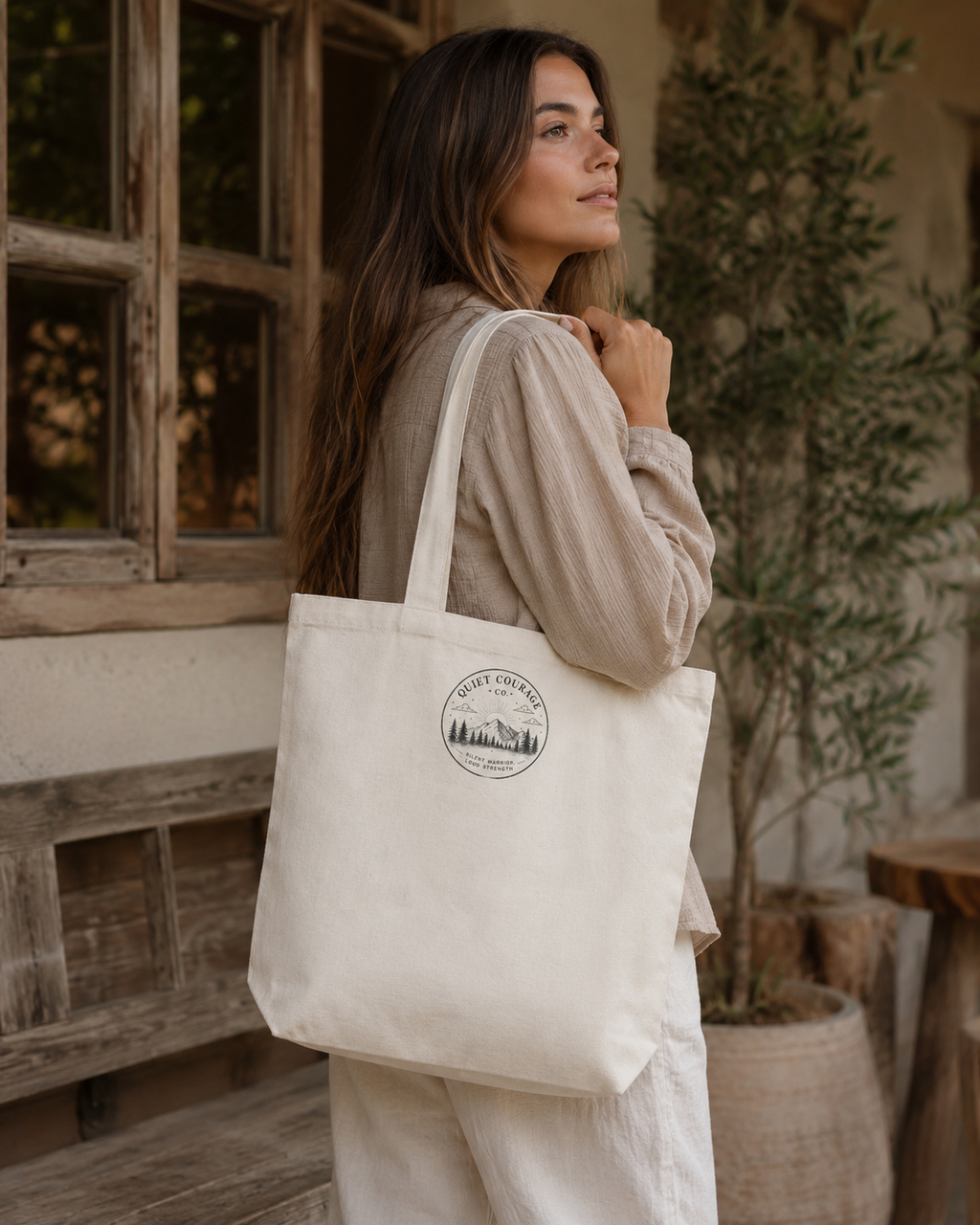Gentle Days & Quiet Courage Tote Bag